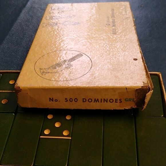 Vintage Green Rock Marble Dominoes by Cardinal Cottagecore Grandmacore - Picture 3 of 7